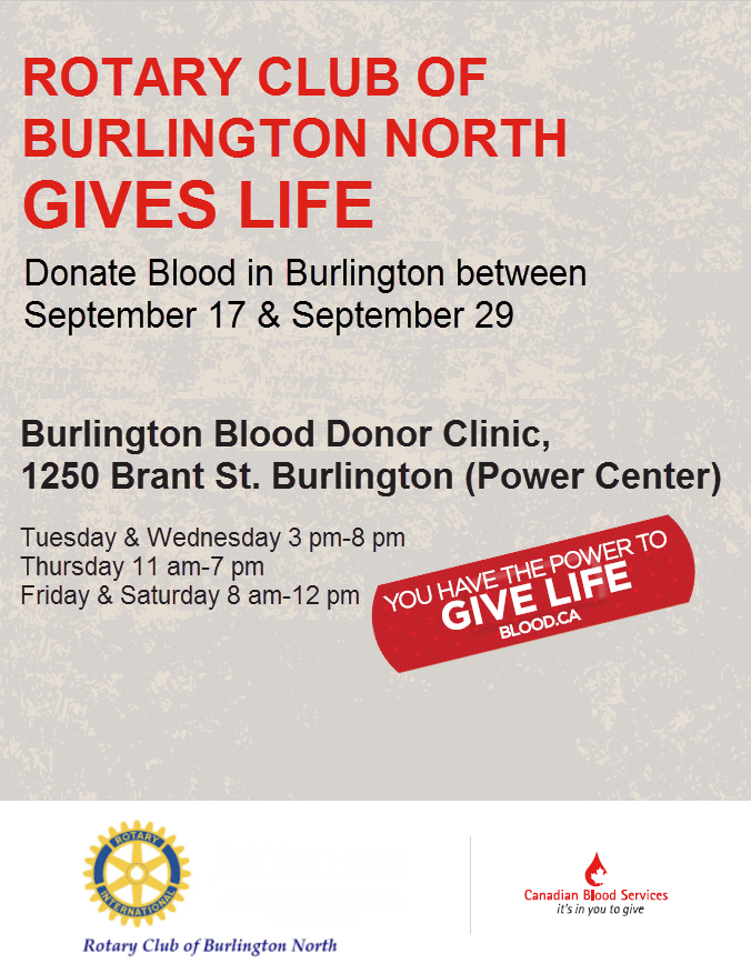 Rotary Burlington North Blood Drive