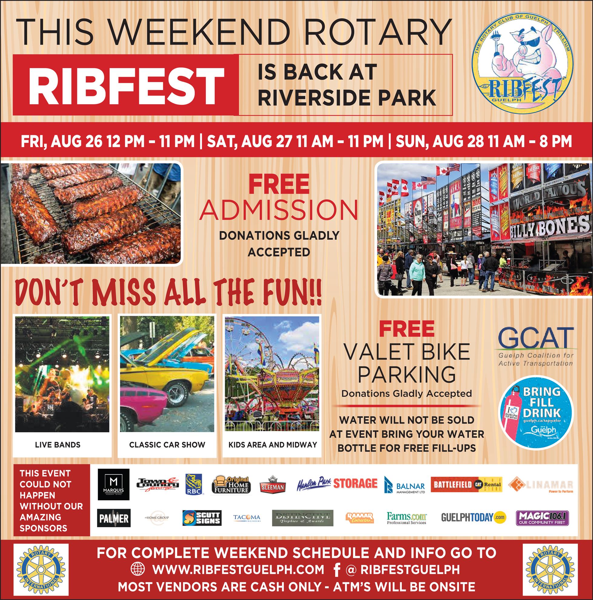 Ribfest Starts Today Riverside Park Guelph Rotary Club Of Guelph 