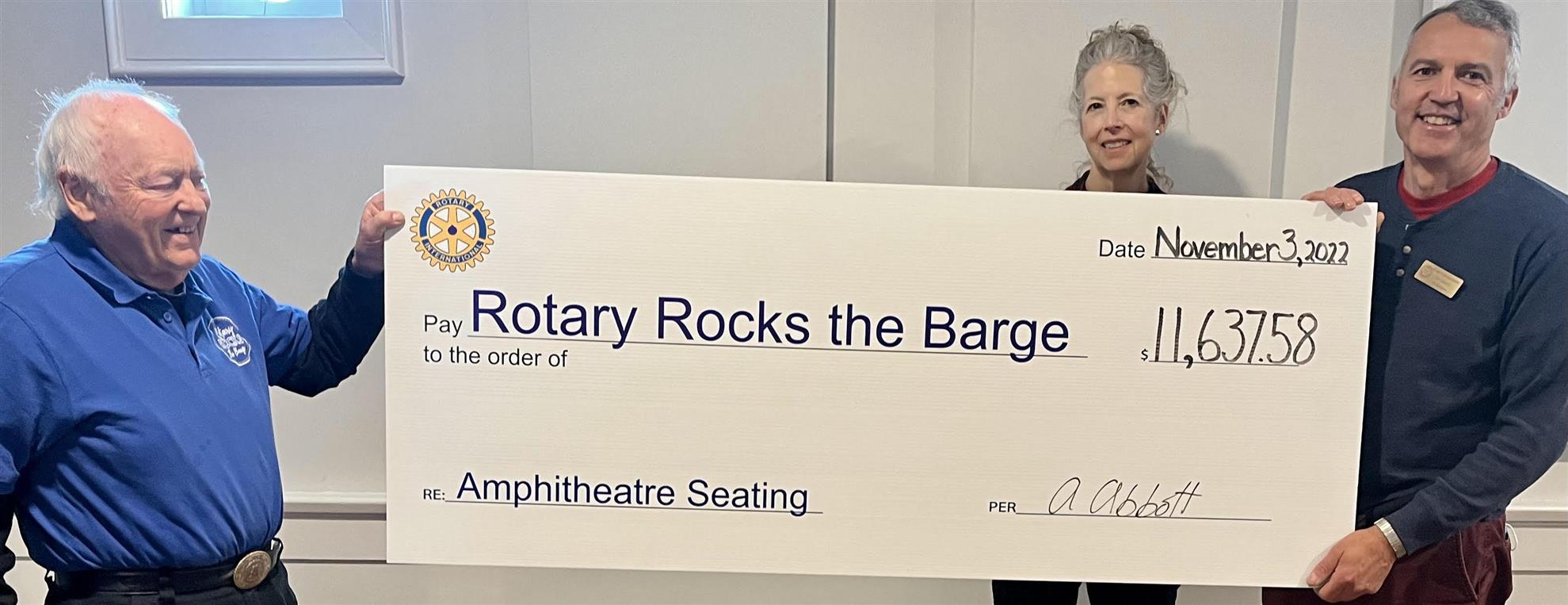 Abbott's Donation to Rotary Rocks the Barge