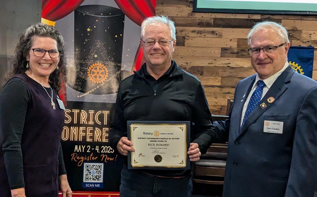 Rick Howard Receiving District Governor Citation 