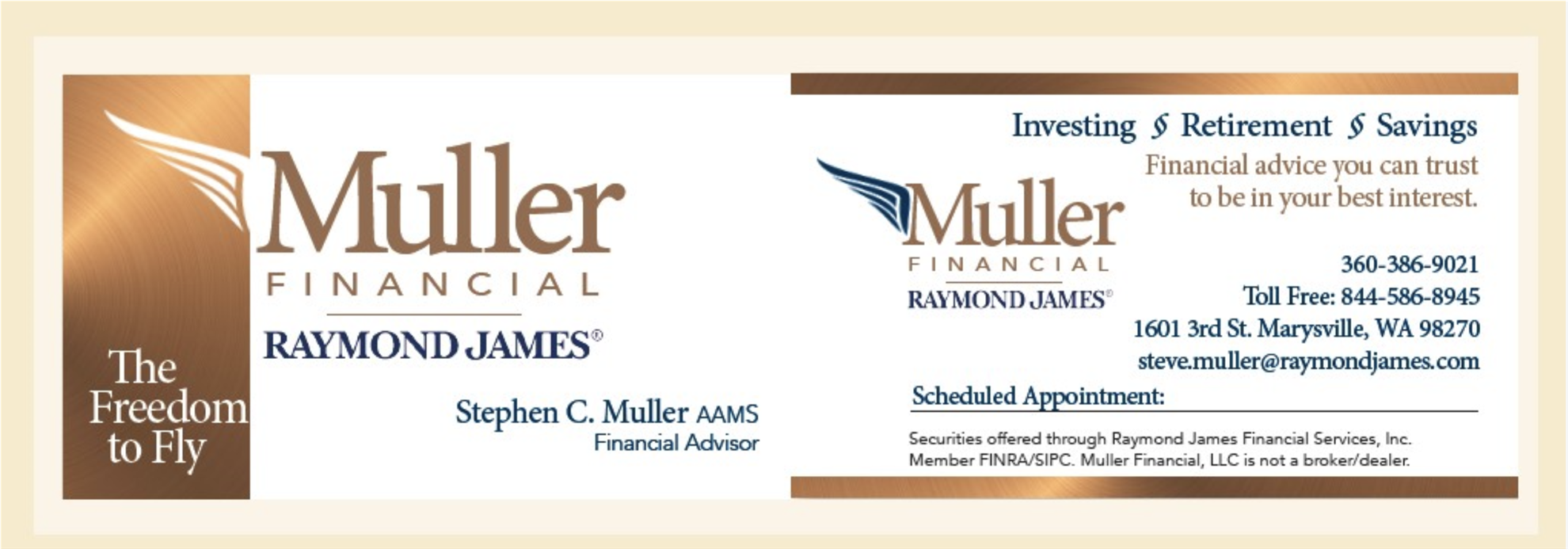 Bronze Sponsor-Muller Financial- Raymond James and Steve Muller
