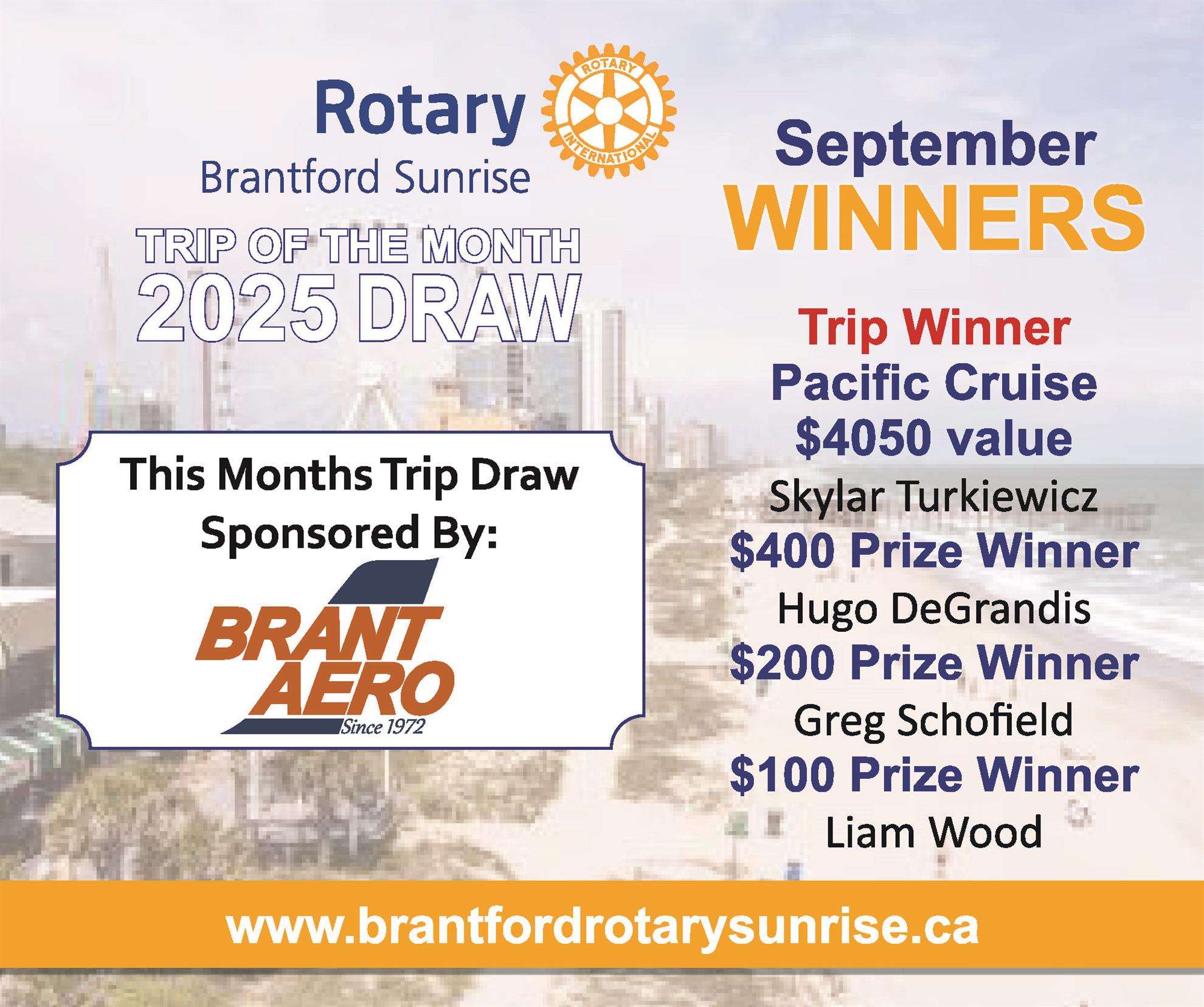 September Trip Winners | Rotary Club of Brantford-Sunrise