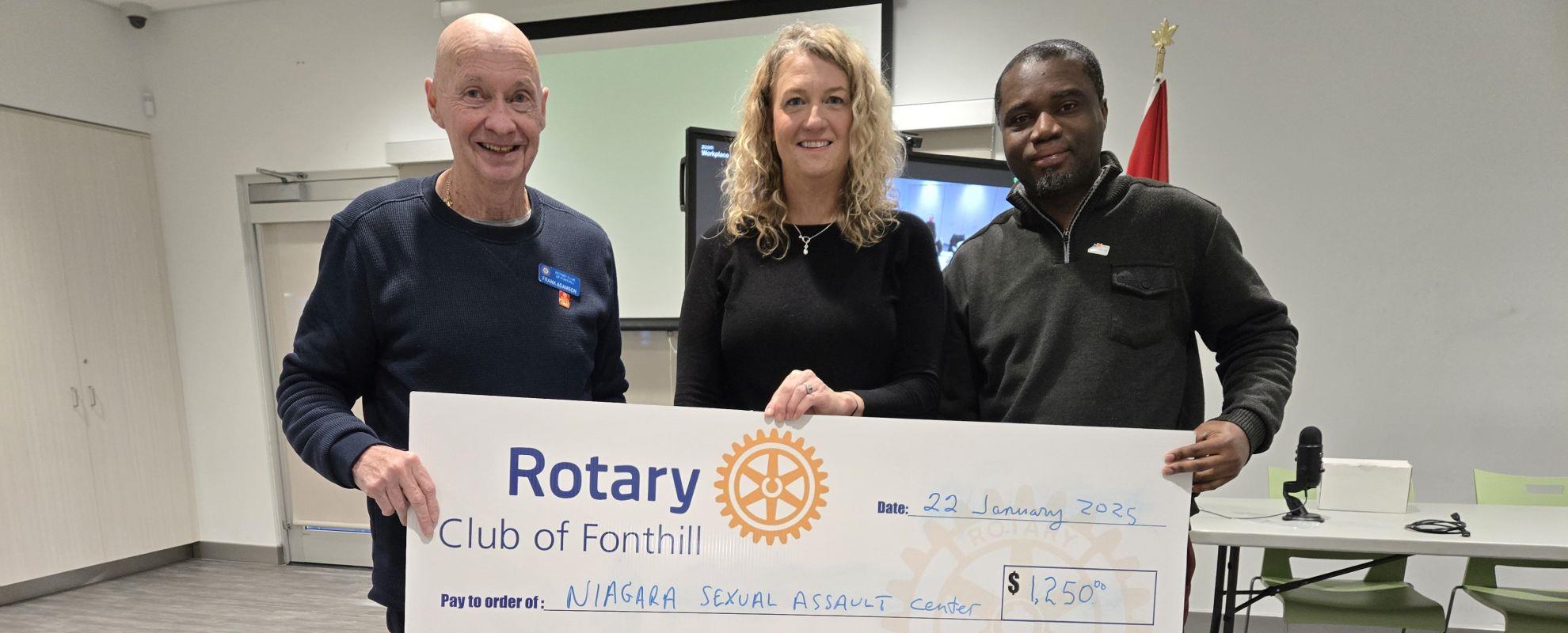 President-Elect Frank and President Collins present donation for NSAC to Tricia Gosgrove