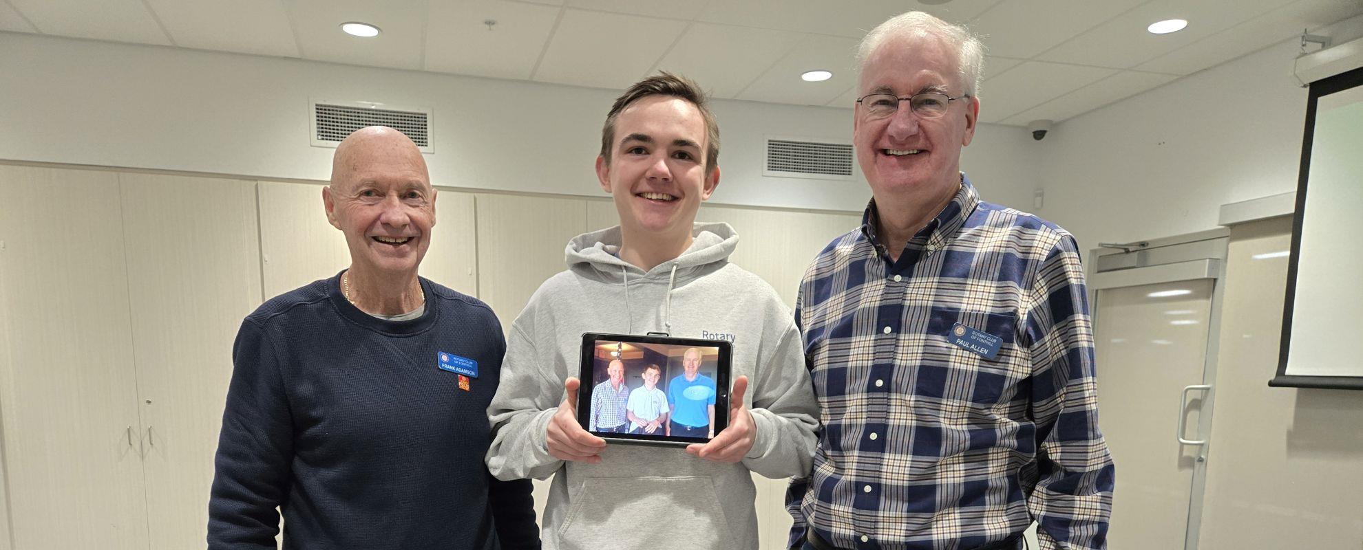 Take Two - Frank and Paul with Leon - incoming Rotary Exchange Student 2016-17