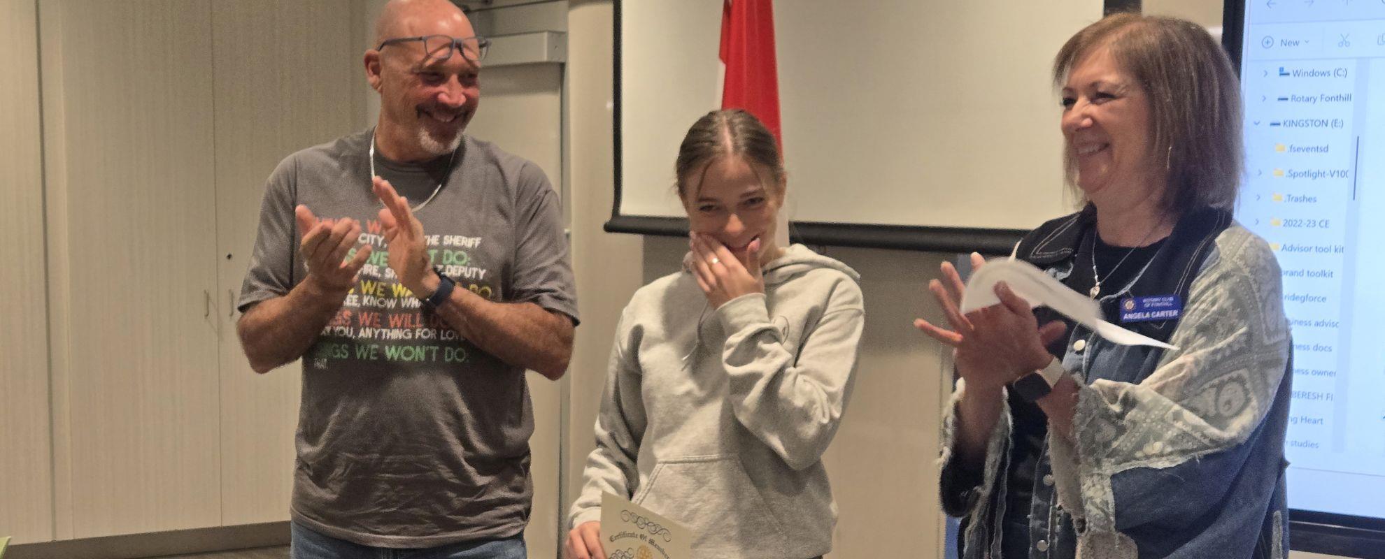 Youth Exchange Student Lilly - Induction as Honourary Member
