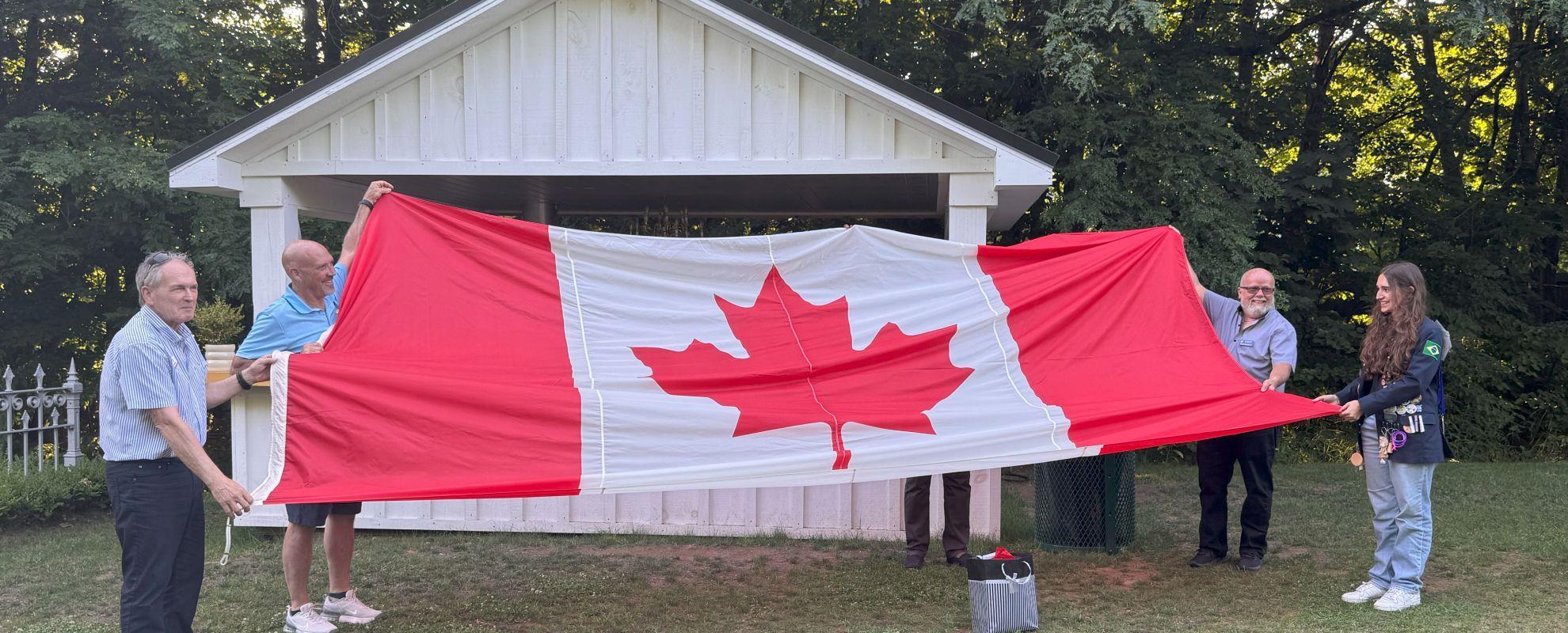 Peace Tower Flag Presentation to Exchange Student Maria