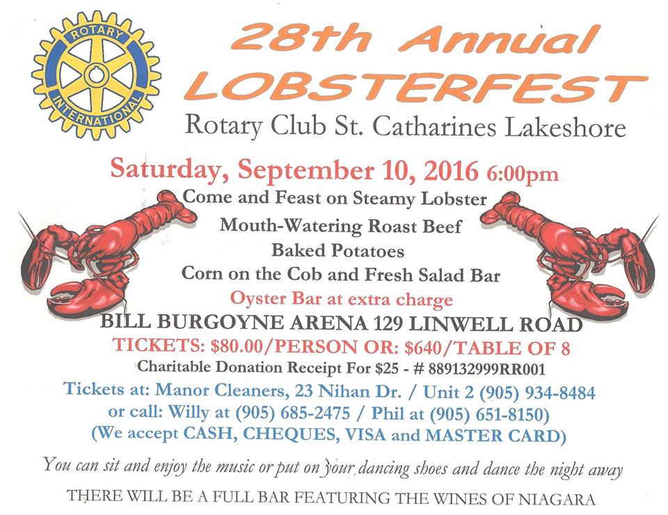 Lobsterfest 2016 Rotary Club of St. Catharines Lakeshore