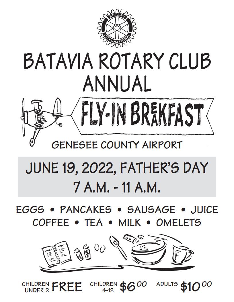 Pancacke Breakfast 2022 - Fathers Day June 19 at the Airport