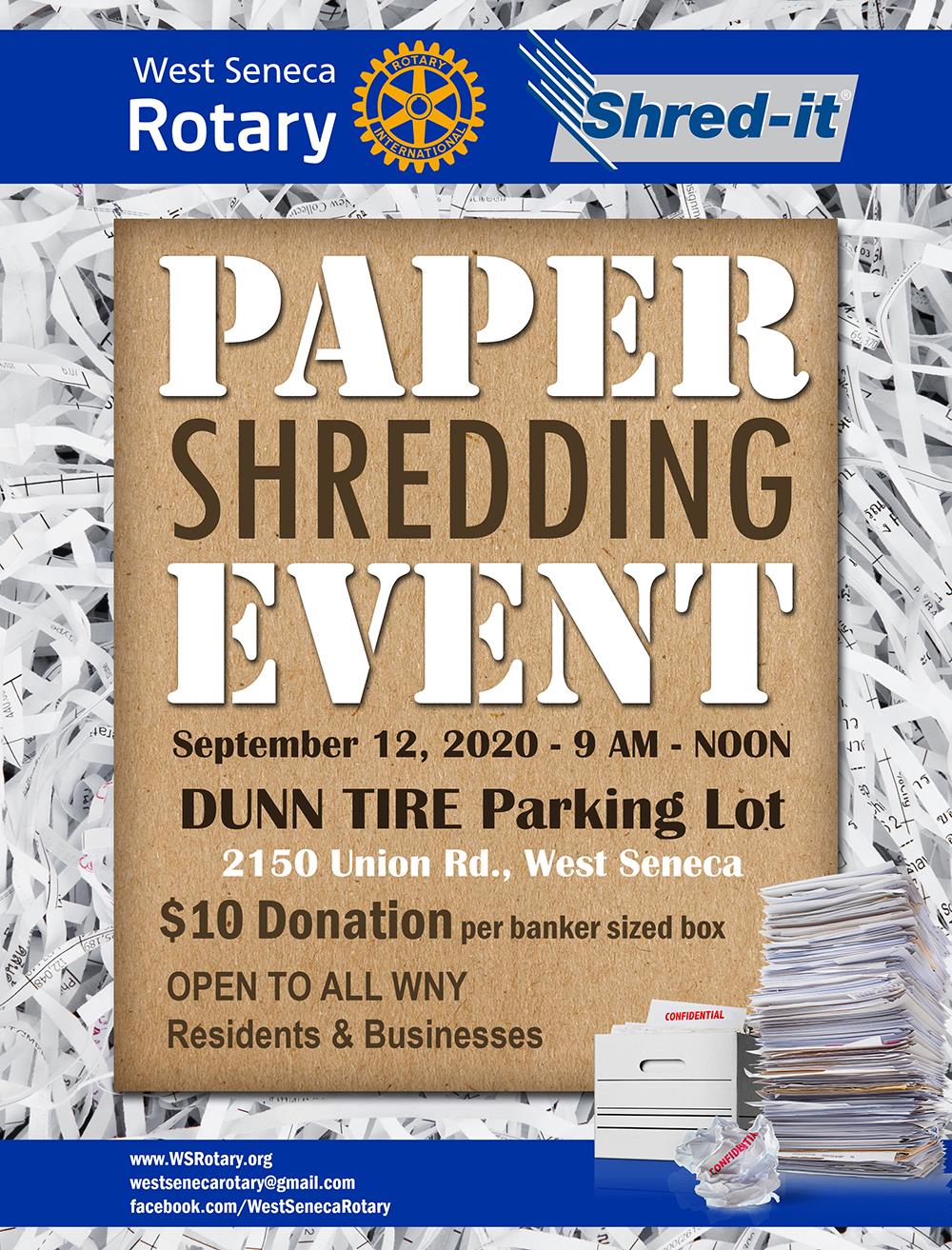 Rotary Announces Shred It Event Rotary Club of West Seneca