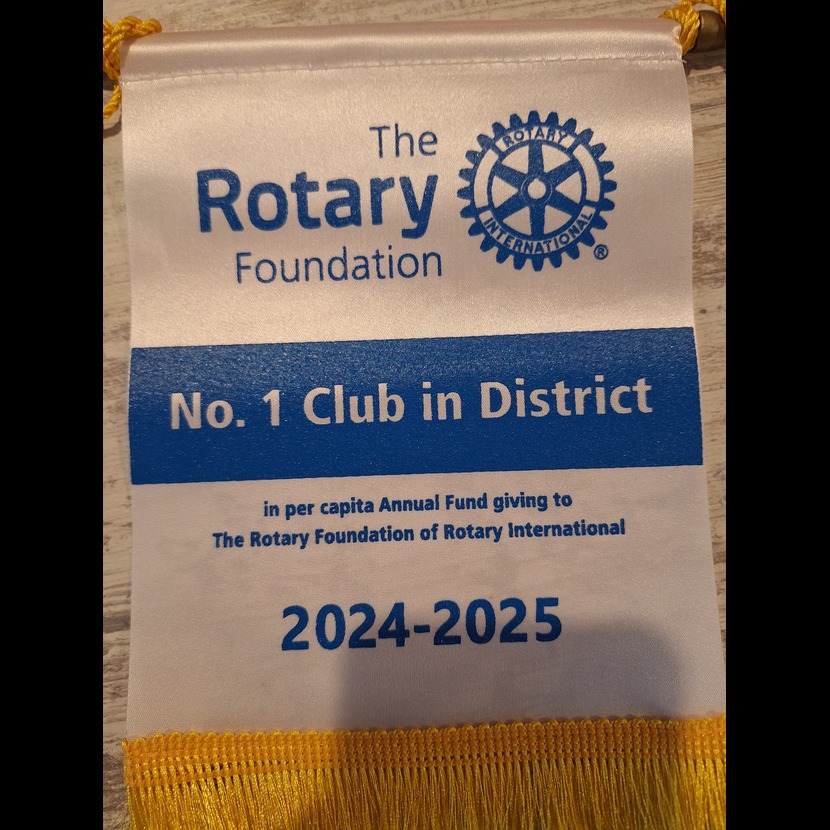 Picture showing the rotary foundation award presented to Rotary club of Dartmouth