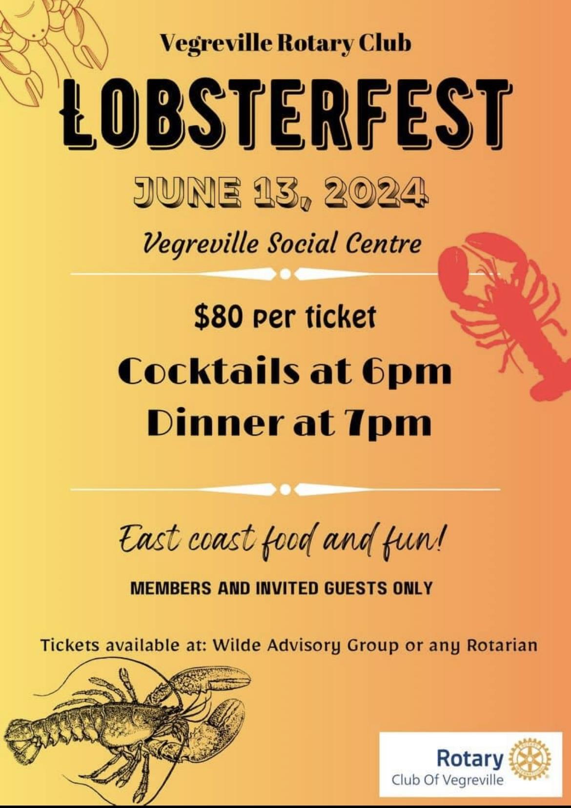 Lobsterfest 2024 June 13 Rotary Club of Vegreville