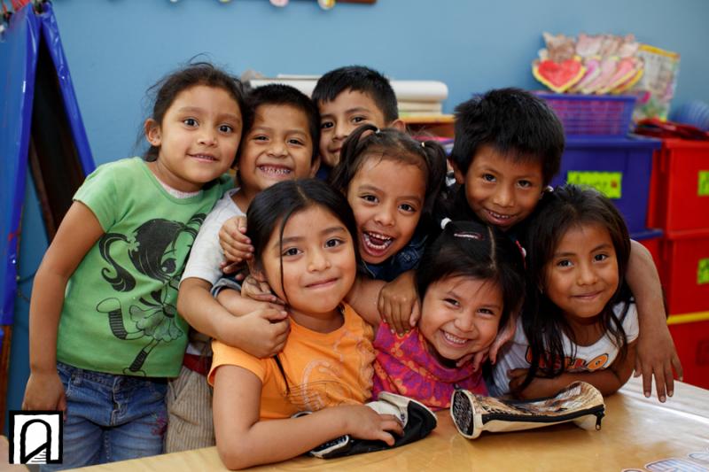 A group of happy Guatemalan students