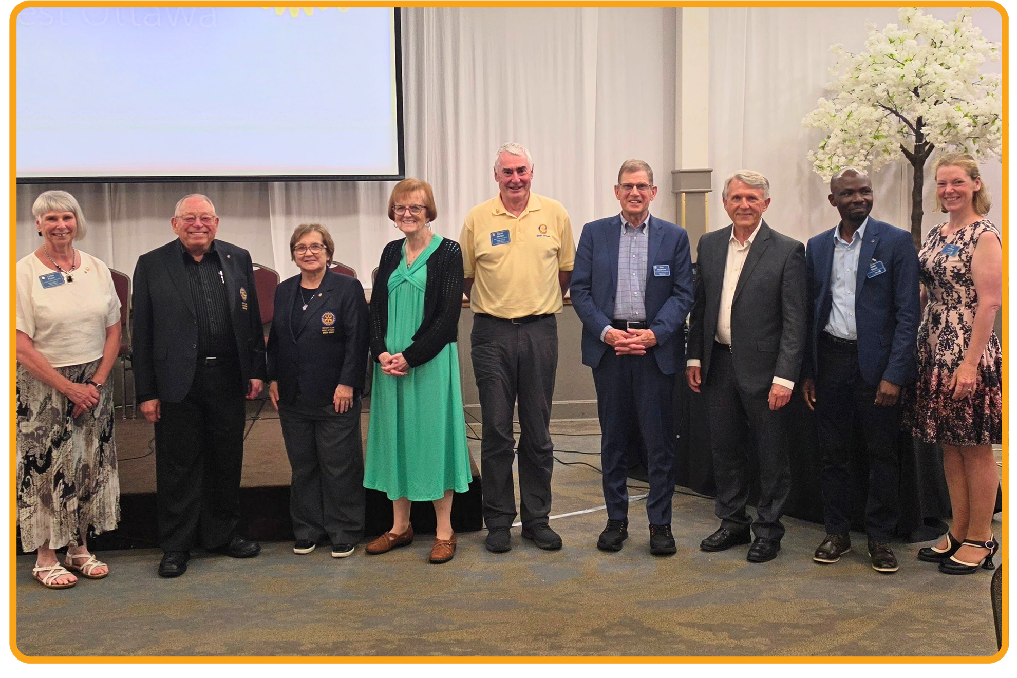 Incoming President Gord Leverton with the Rotary Club of West Ottawa 2026-2027 Board of Directors