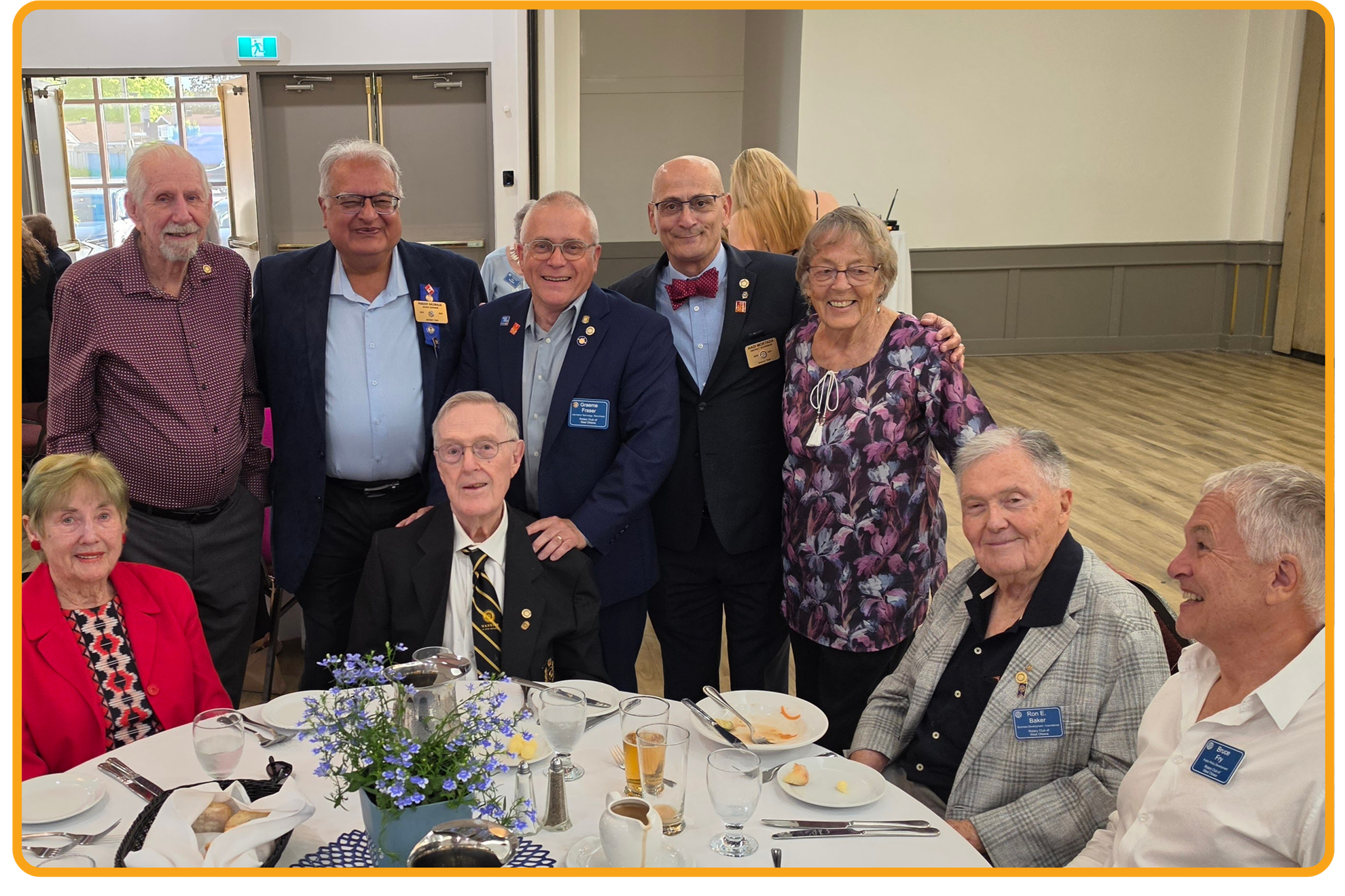 Rotary Club of West Ottawa members and guests gathered around a table during the Awards Gala