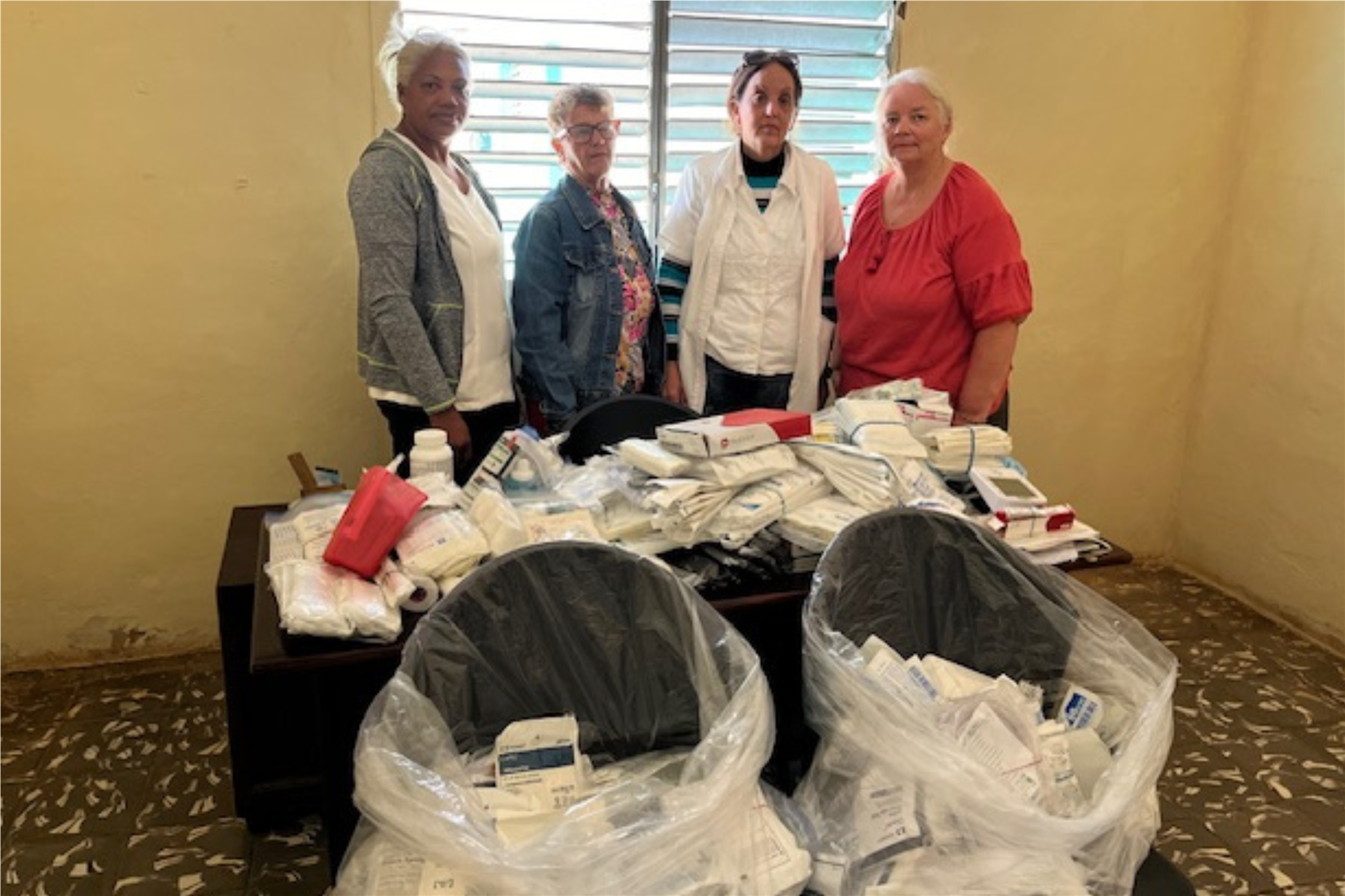 Wendy Pyper with supplies for Canada-Cuba Care Connection