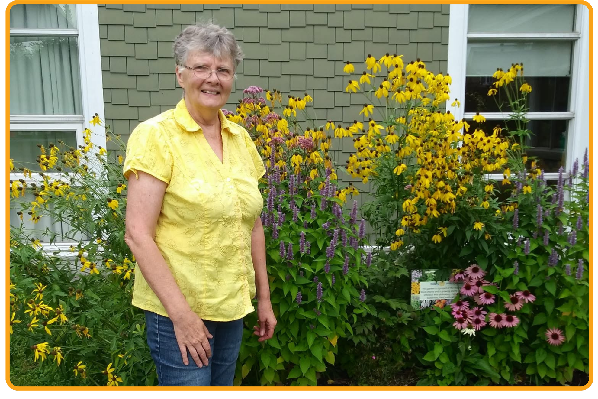 Mature pollinator garden in bloom