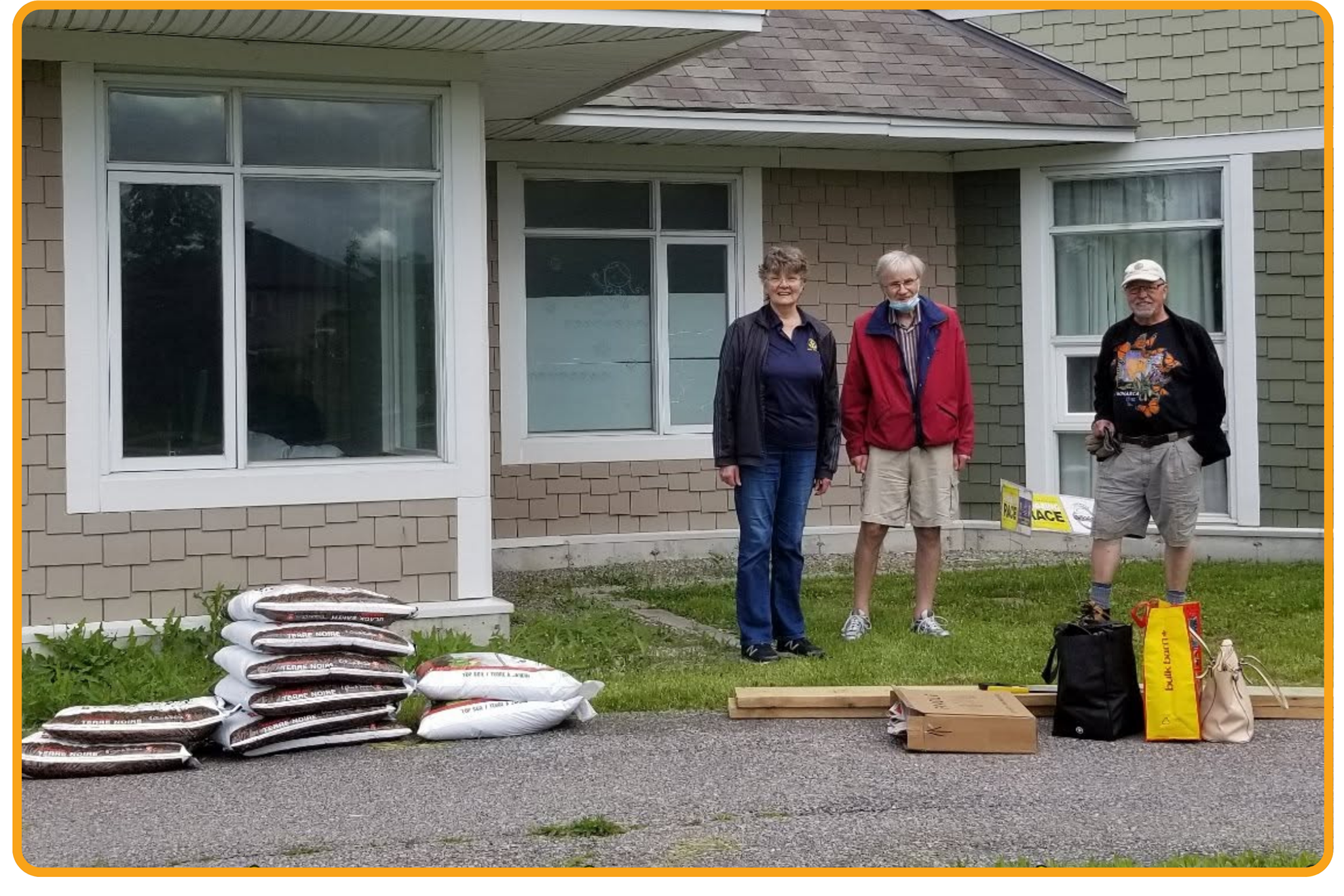 Volunteers with supplies