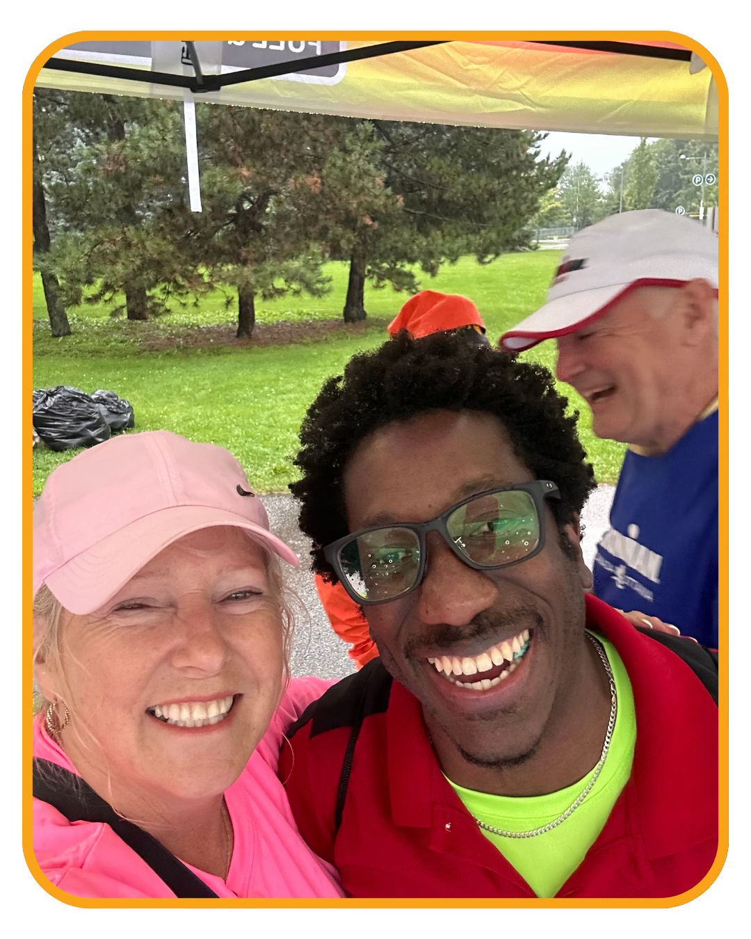 Ania Jasiak, Bachir Bastien, and Dave Morton at Aid Station number three