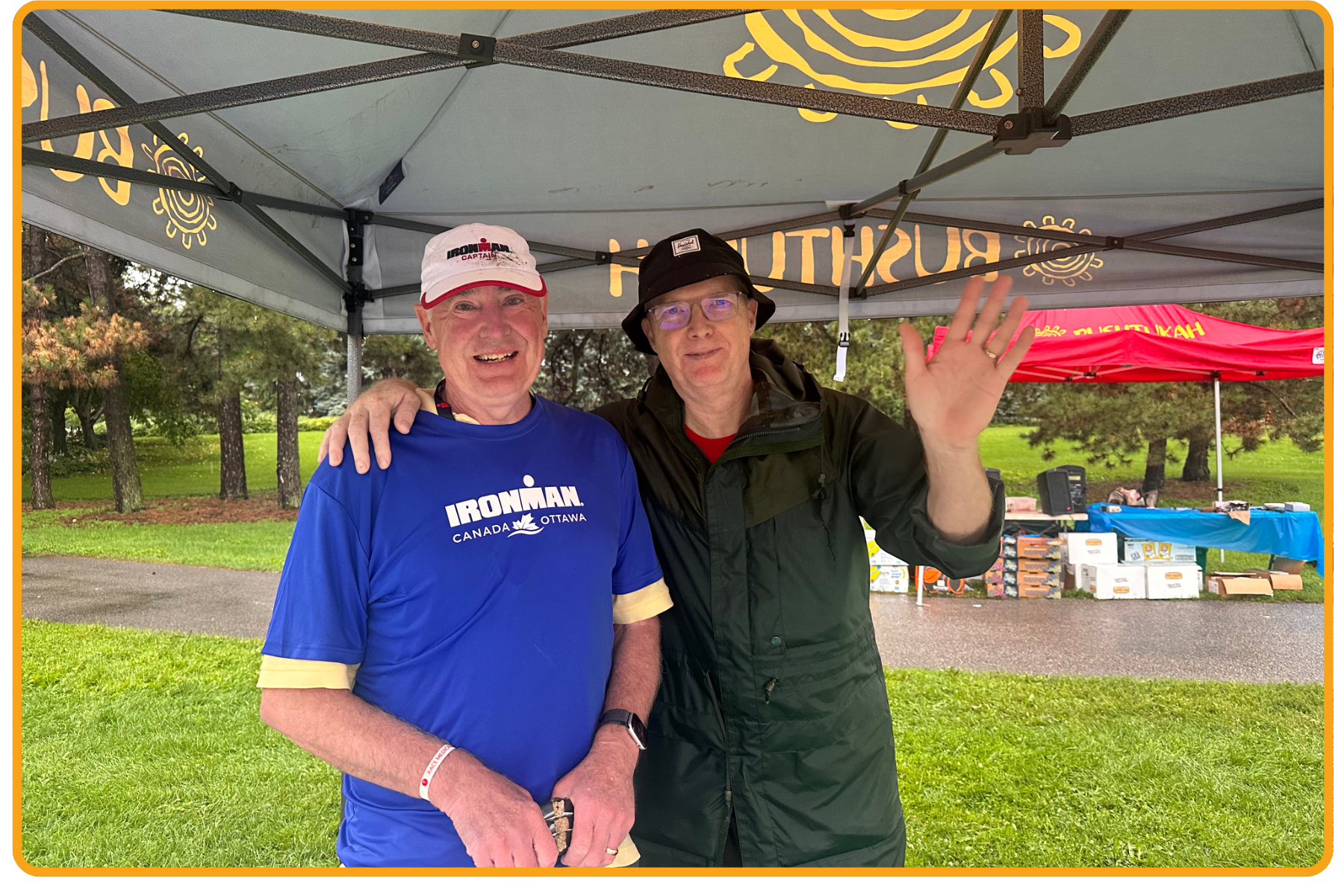 Dave Morton with a friend of Rotary at IRONMAN Canada Ottawa