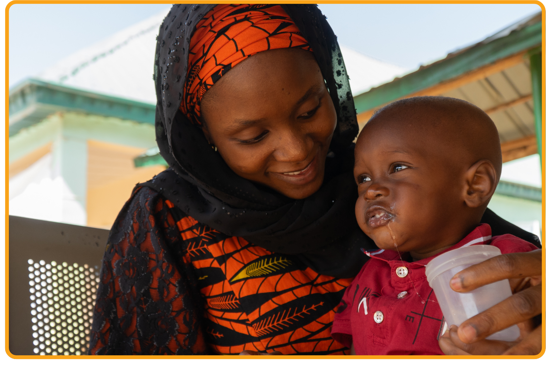 Firdausi Mohammed and her child, Mustapha Sirajo, waiting to receive medical care in Nasarawa, Nigeria
