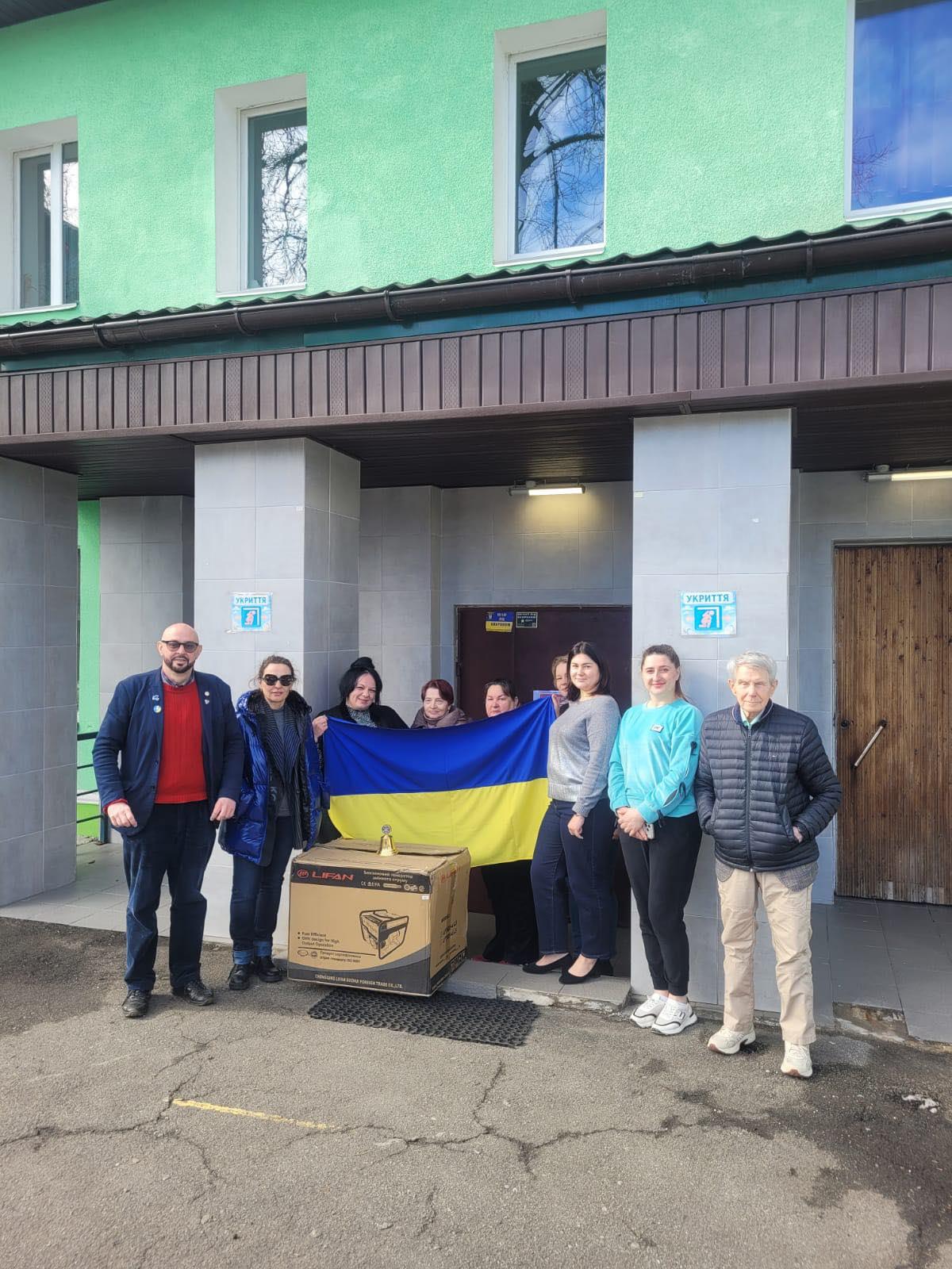 Generator provided to a school in Ukraine