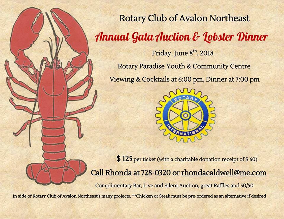 Annual Lobster Dinner Auction June 8 Rotary Club of Avalon Northeast
