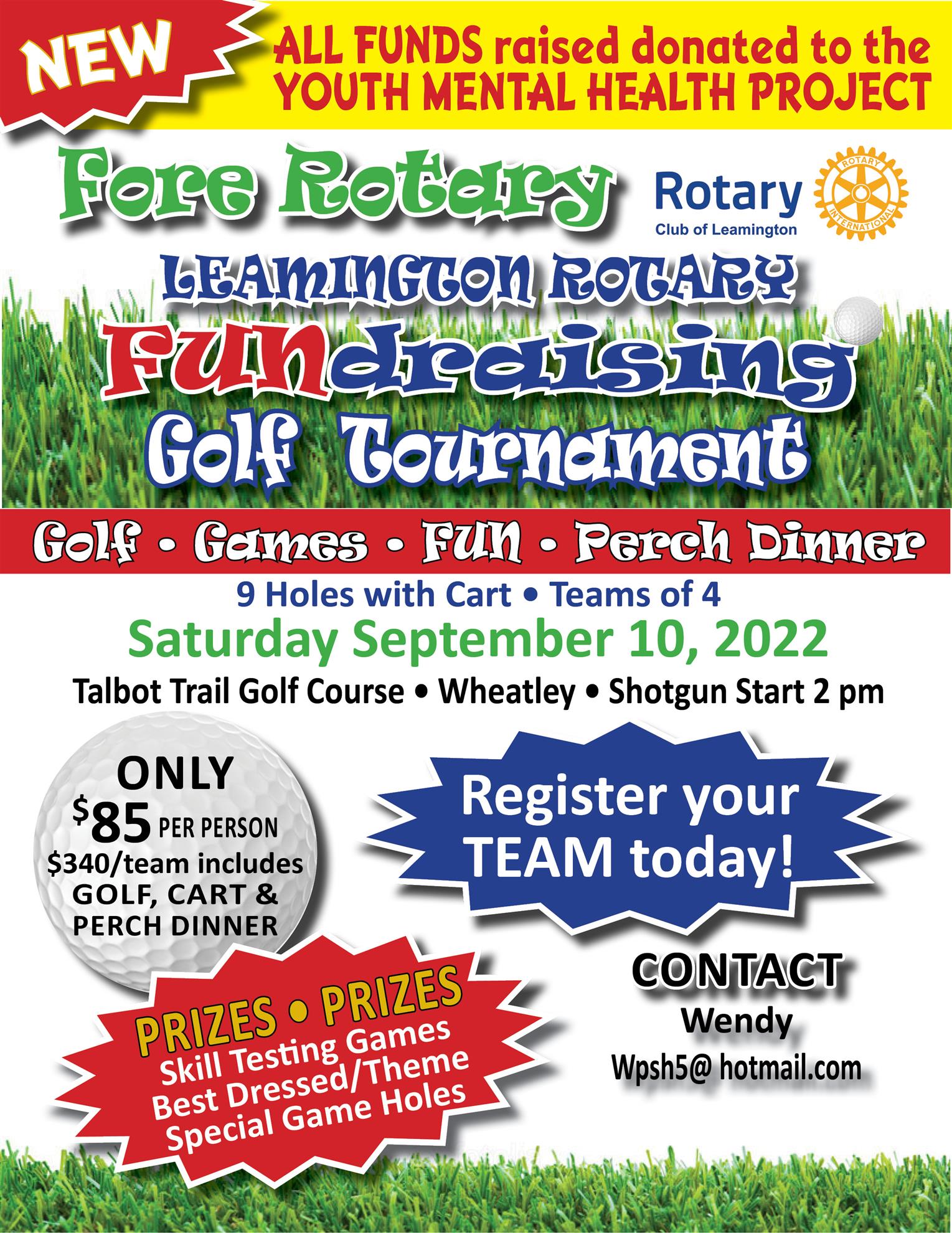 Fore Rotary Golf Tournament Rotary Club of Leamington