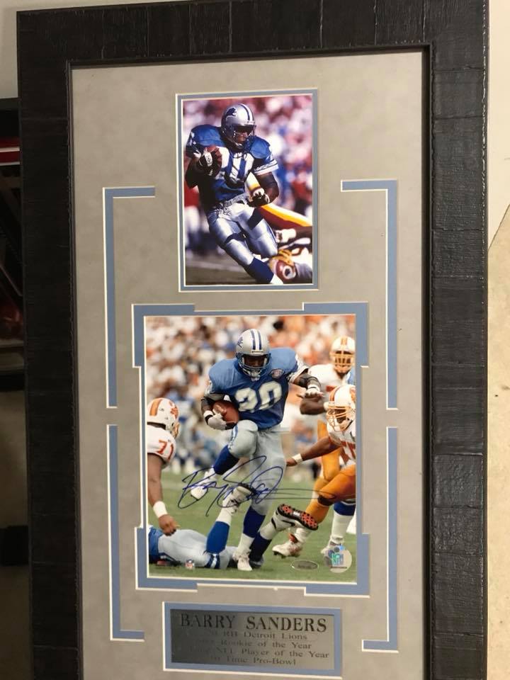 Barry Sanders Autographed Collage