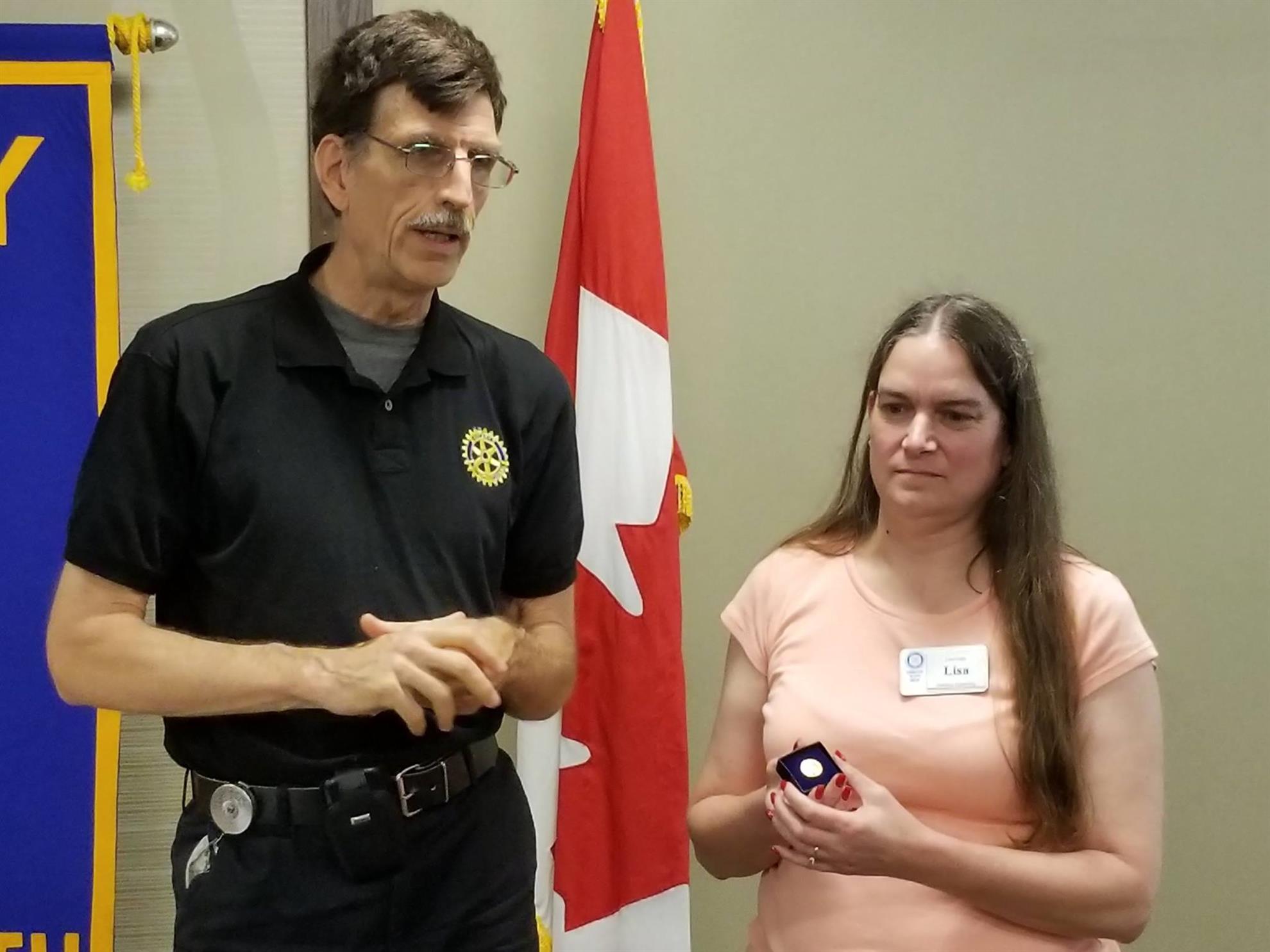 Lisa Hudy received Paul Harris +1
