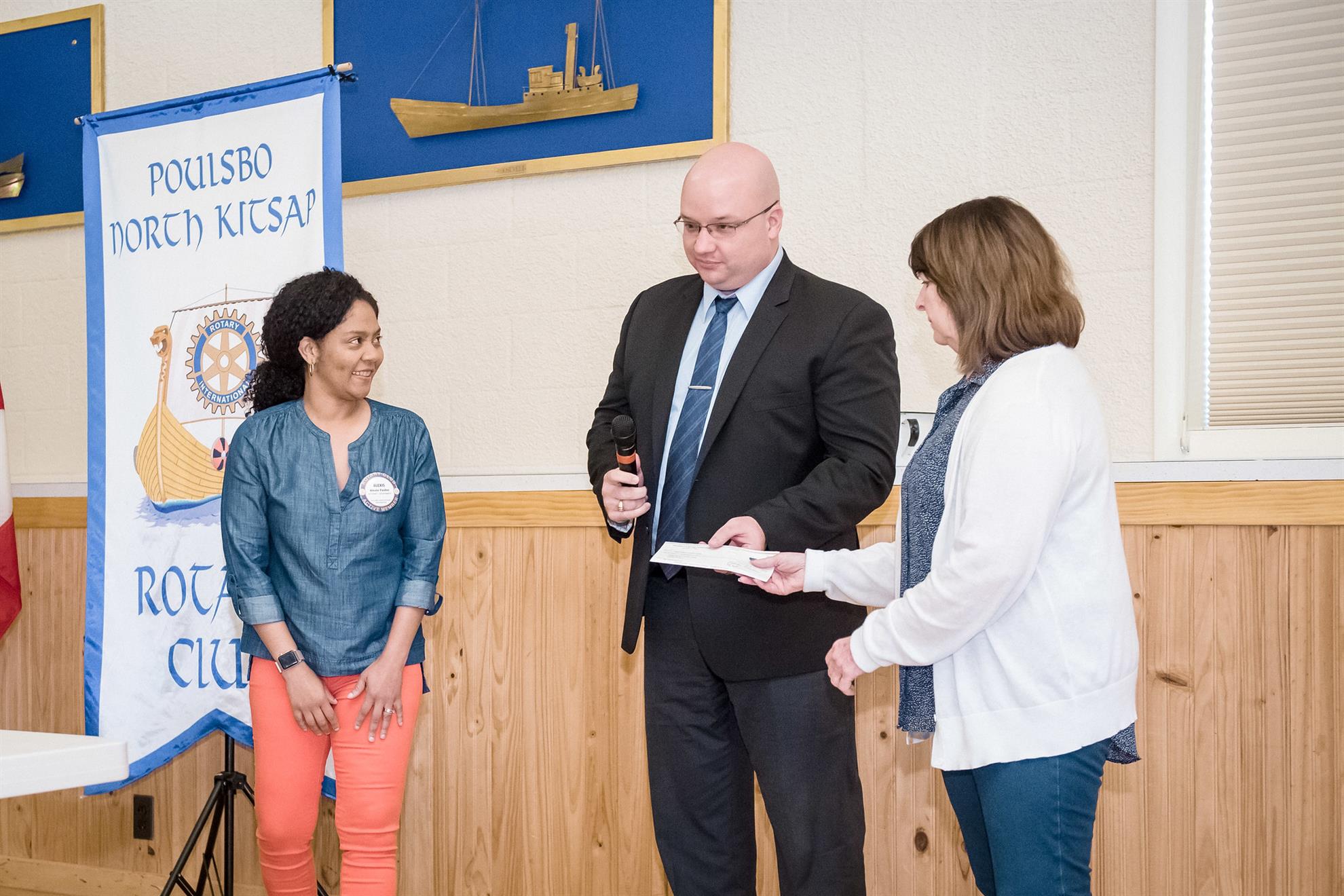 Check presentation to Kitsap childrens musical theater