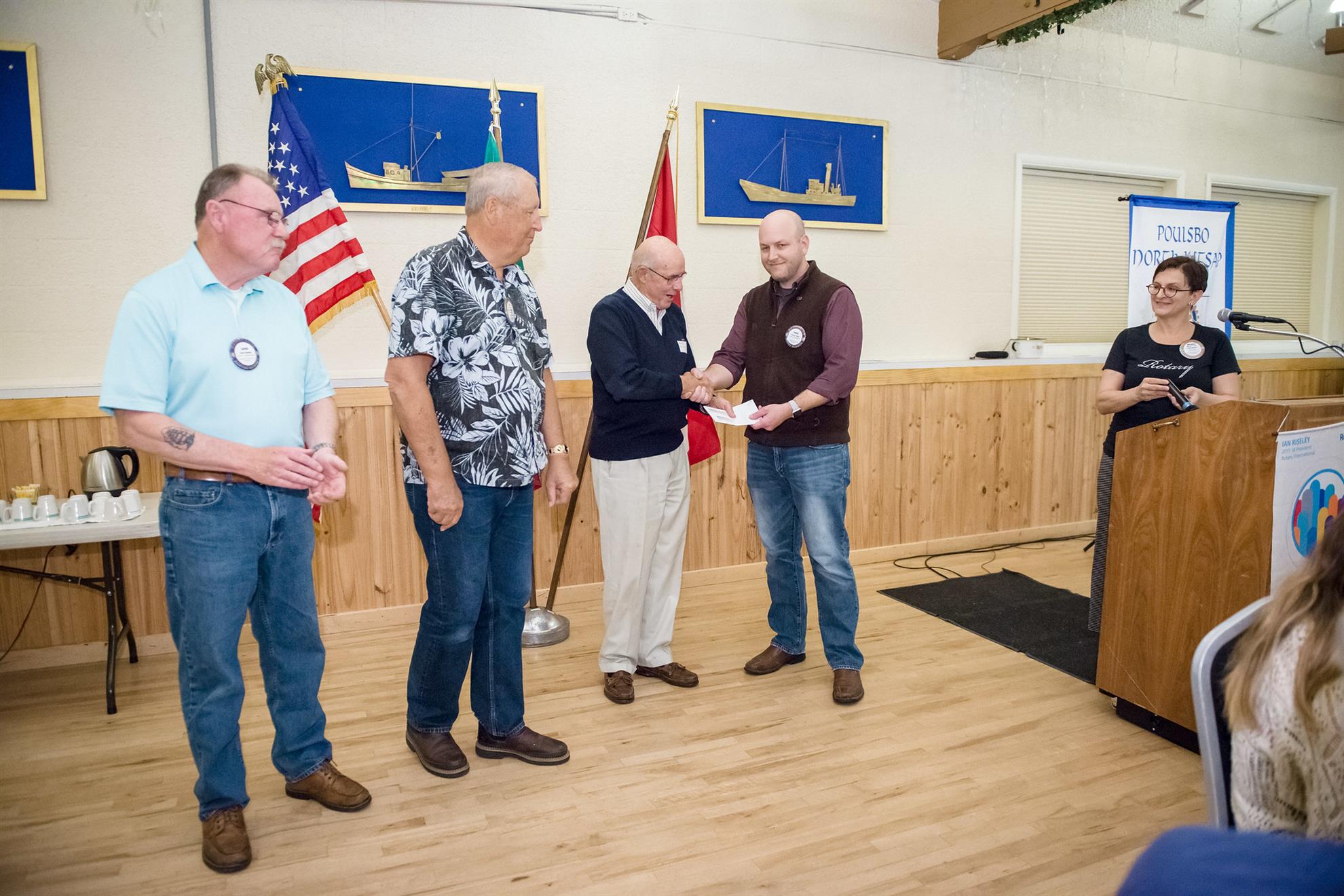 Force Tolar presented a check