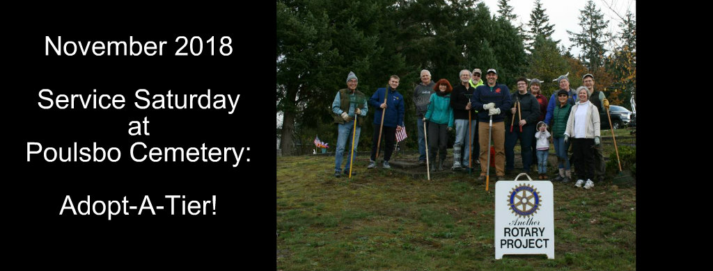poulsbo rotarians help with Poulsbo Cemetery cleanup
