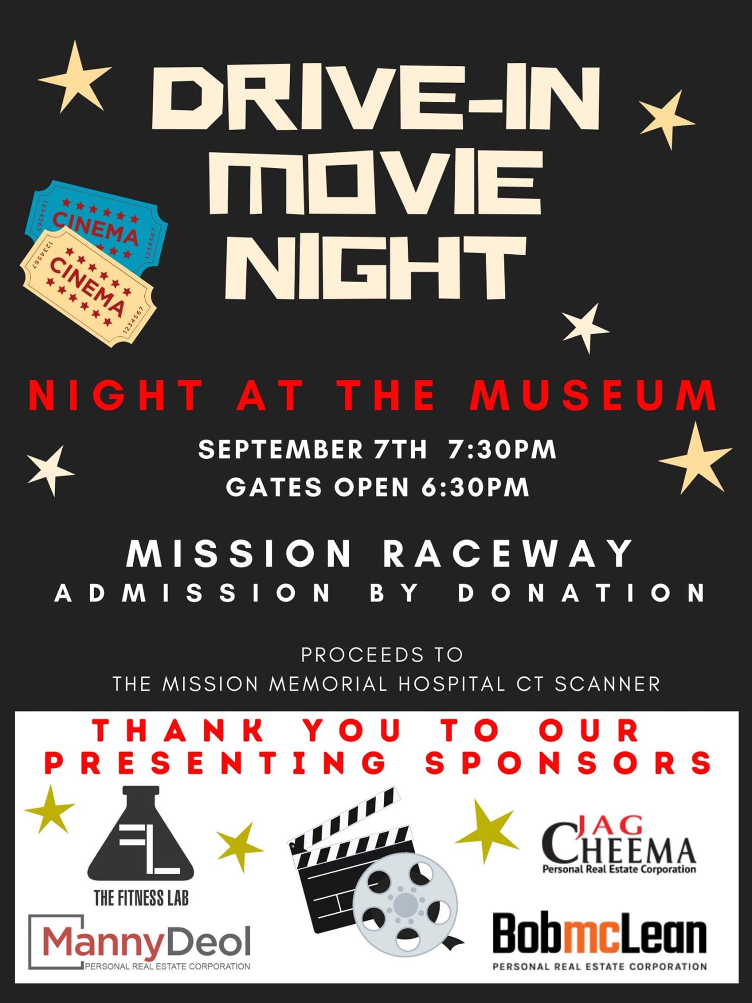 Drive In Movie Night Night at the Museum Rotary Club of Mission Midday