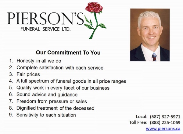 Thank you to our COG Sponsor: Michael Pierson of Pierson's Funeral