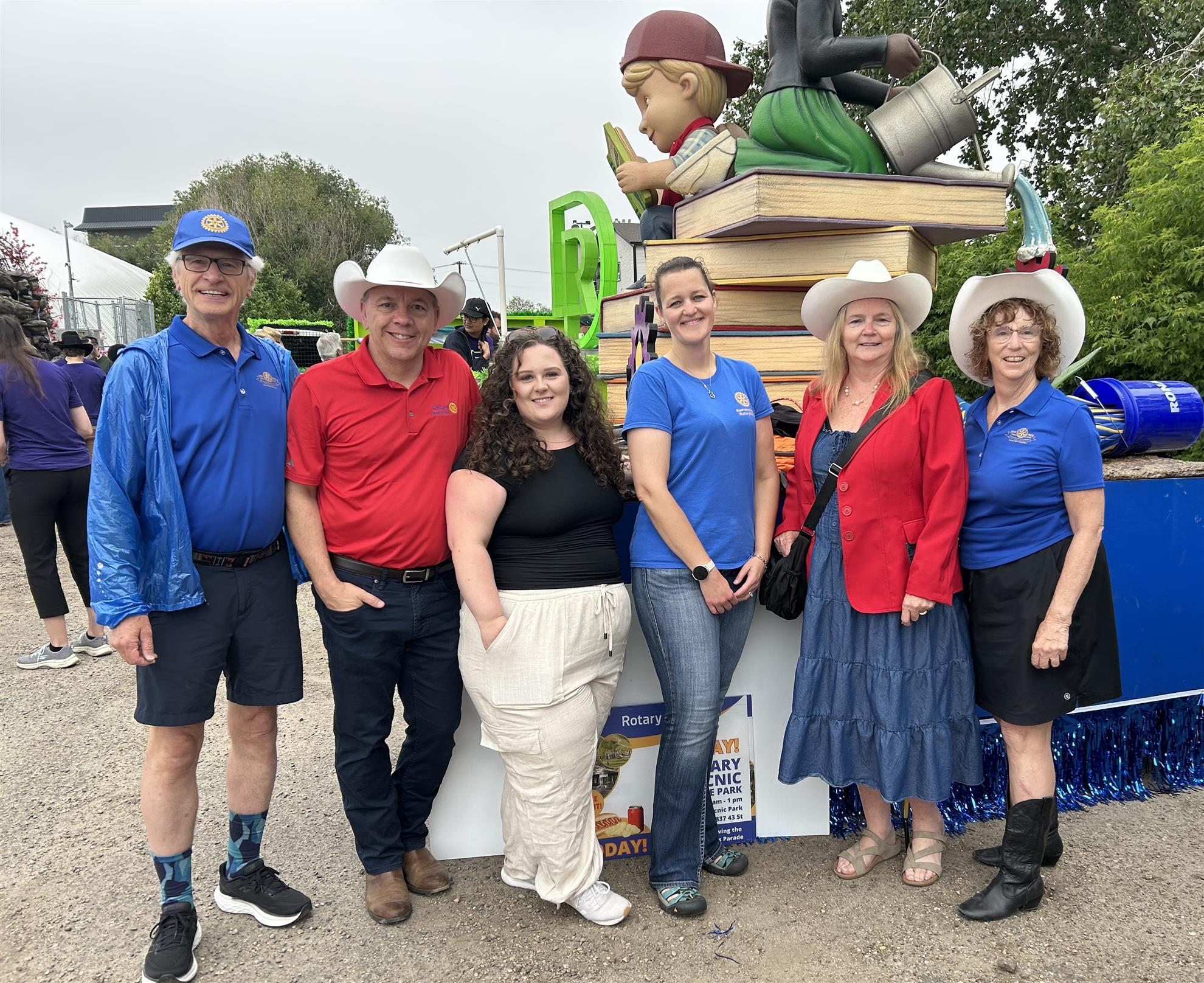 Getting ready to walk in the Westerner Parade and promote Rotary