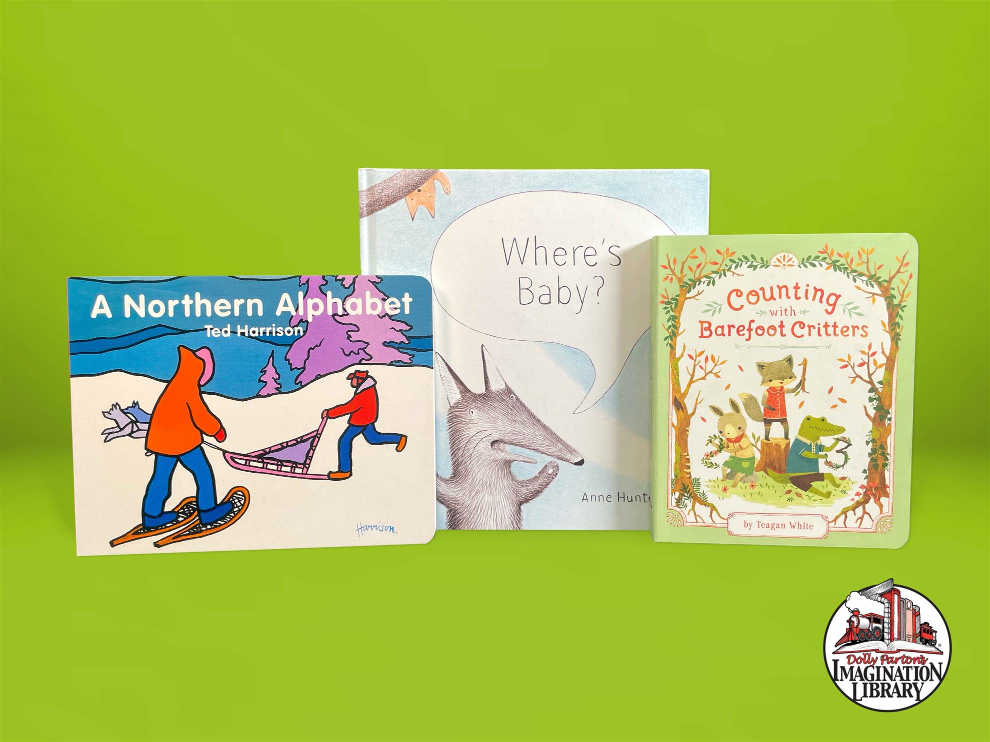 A picture of some sample books that children will receive.