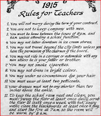 Rules for Teachers