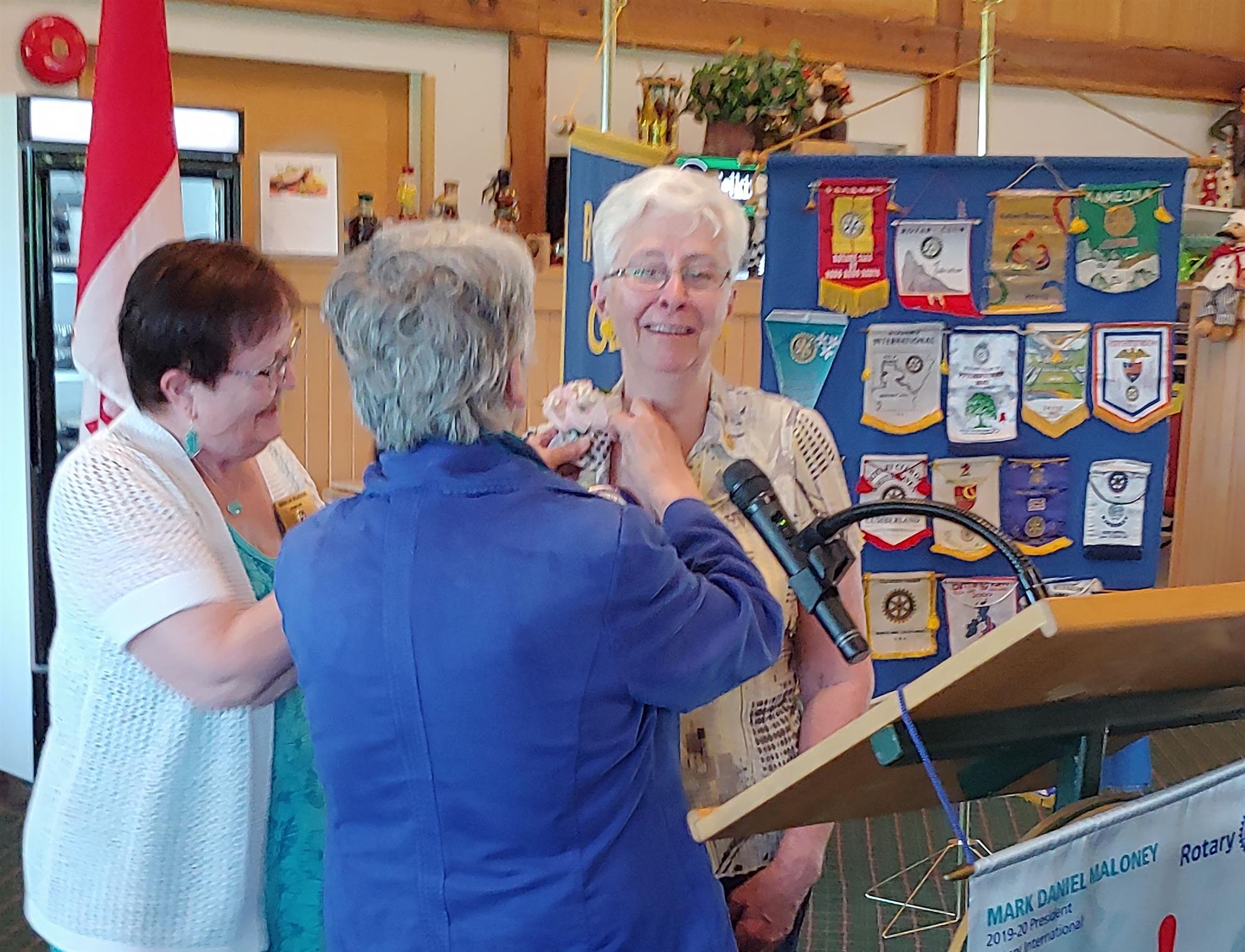 Elaine Elliot receives her 3rd Paul Harris Pin 20190624