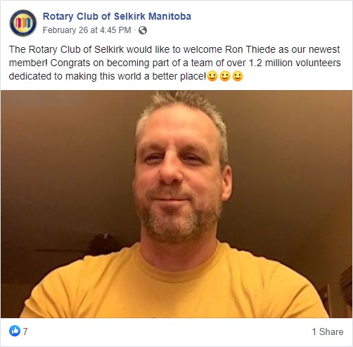 See Ron Thiede Post on Facebook