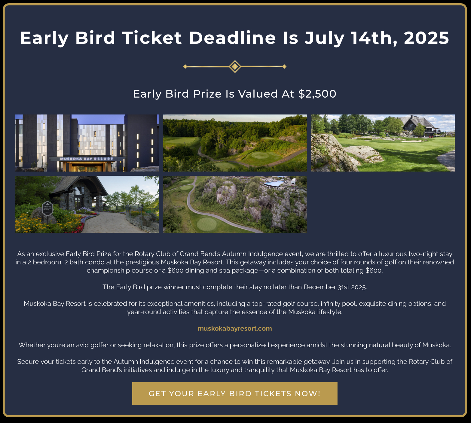 Puttin' On the Ritz Early Bird Prize | Rotary Club of Grand Bend ...