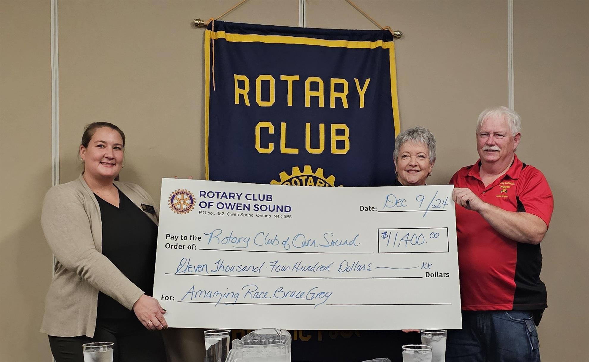 Amazing Race Cheque Presentation