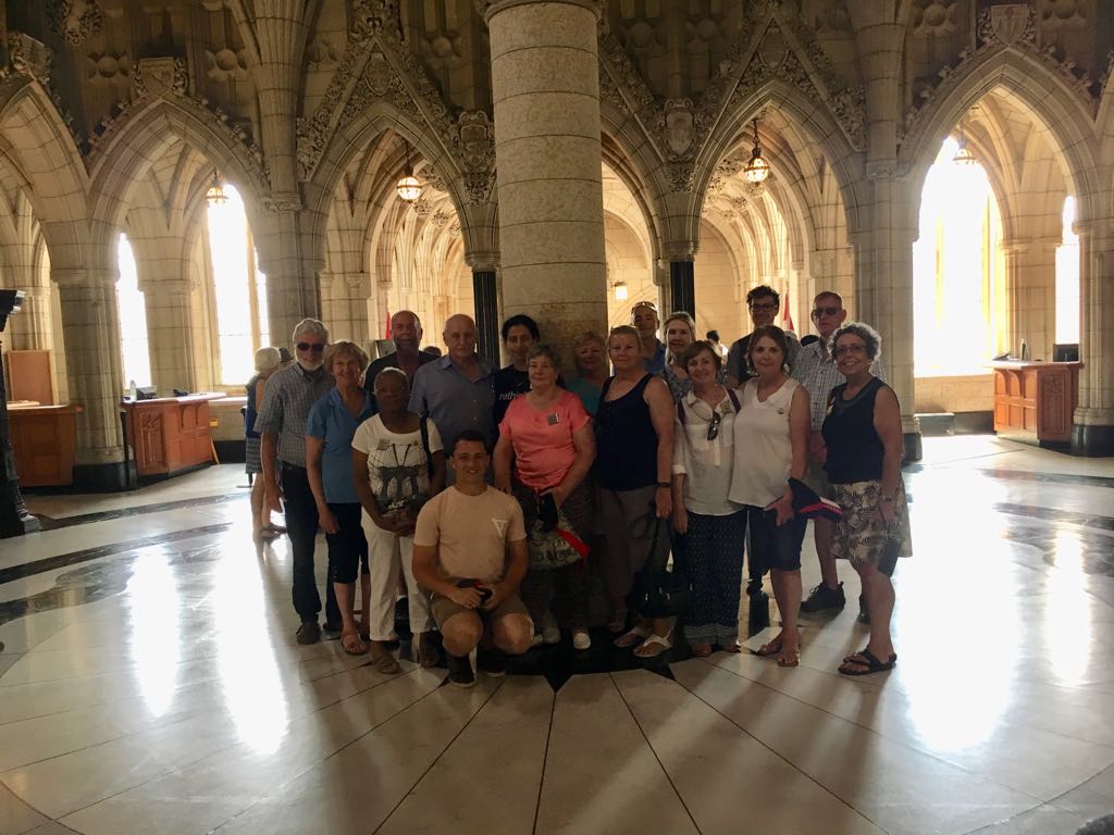 South African Rotarians visiting the Parliament Building in Ottawa