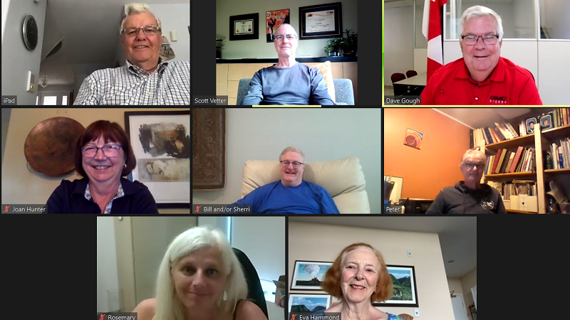 Screen capture of July 21 Zoom meeting for Rotary Club of Ottawa South.