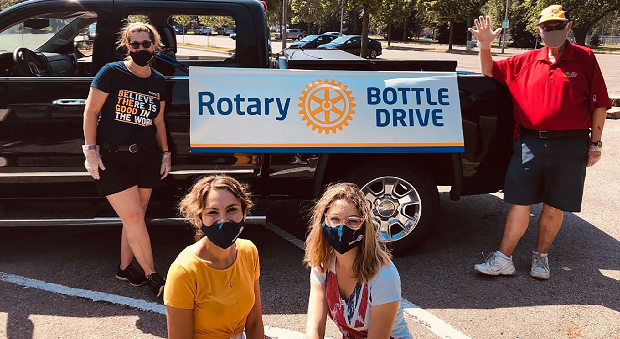 The Two Great Rotary Clubs in Oshawa - Together at the Rotary Bottle Drive 