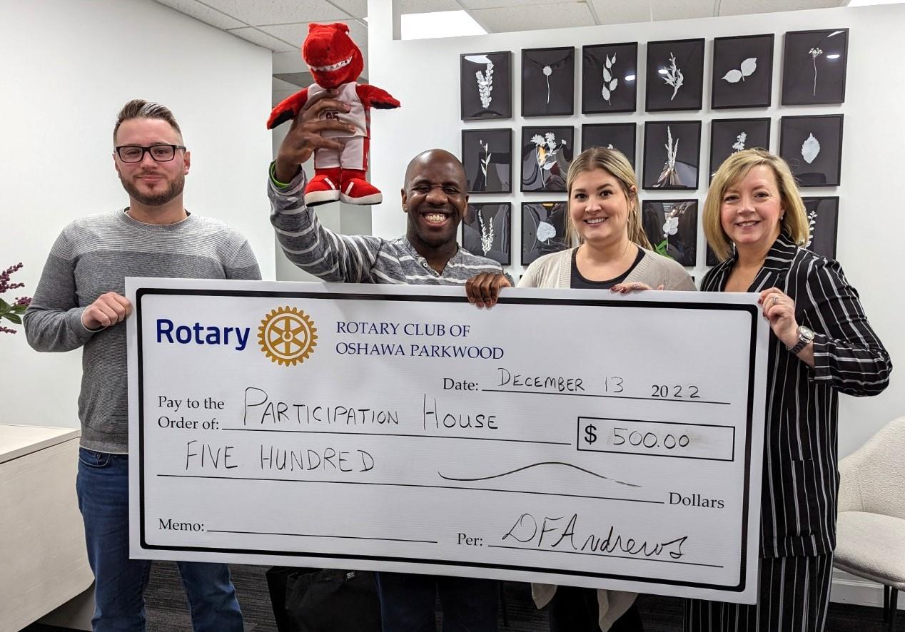 Rotary Club of OshawaParkwood Donates to Participation House Project