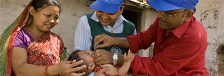 Administration of a Polio Vaccine to eradicate Polio