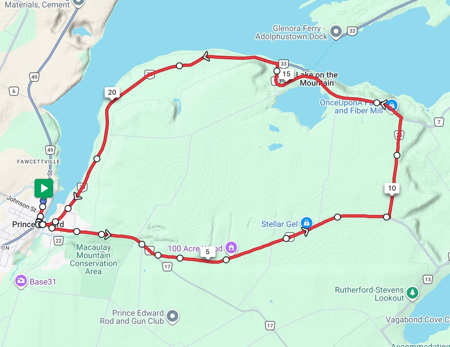Lilac Ride 25 KM Route