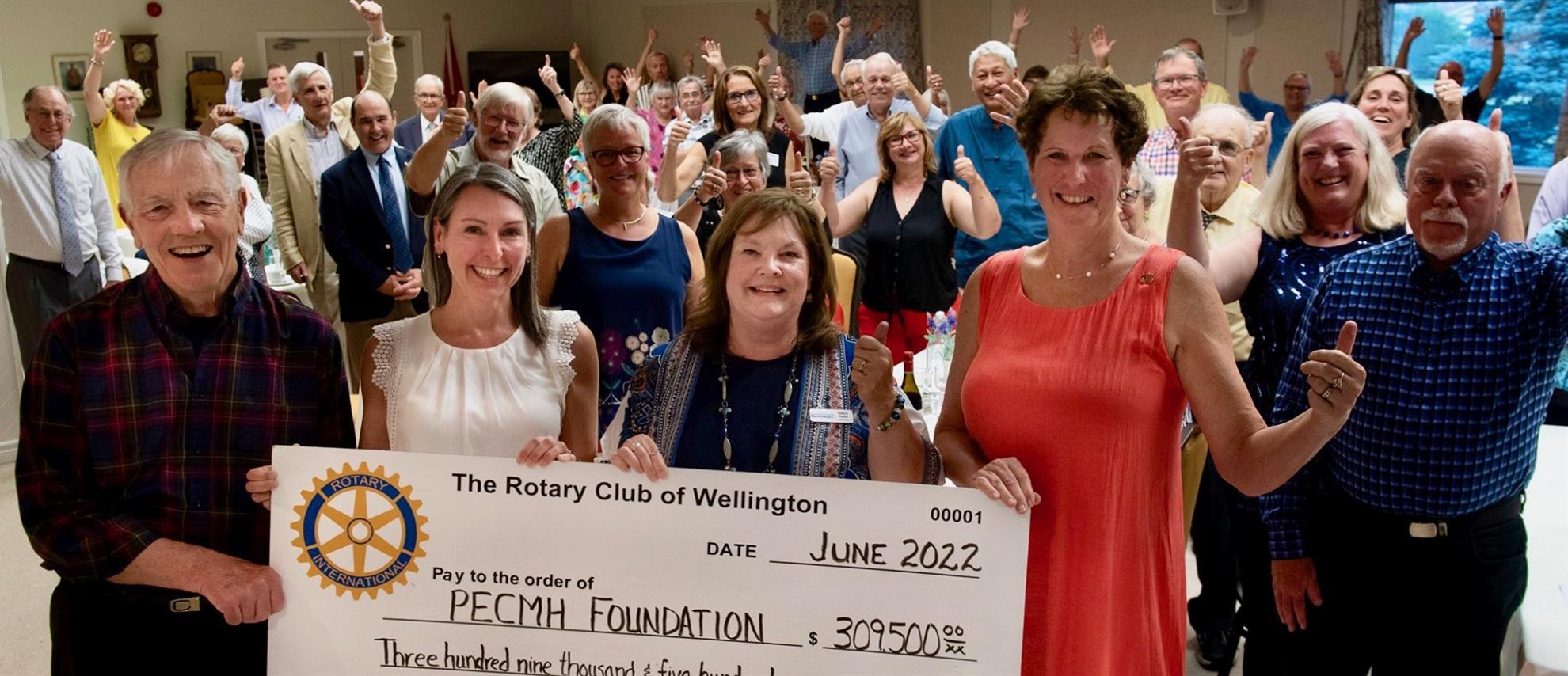 Wellington Rotary Fulfills Pledge of $400,000 to PECMHF Back The Build