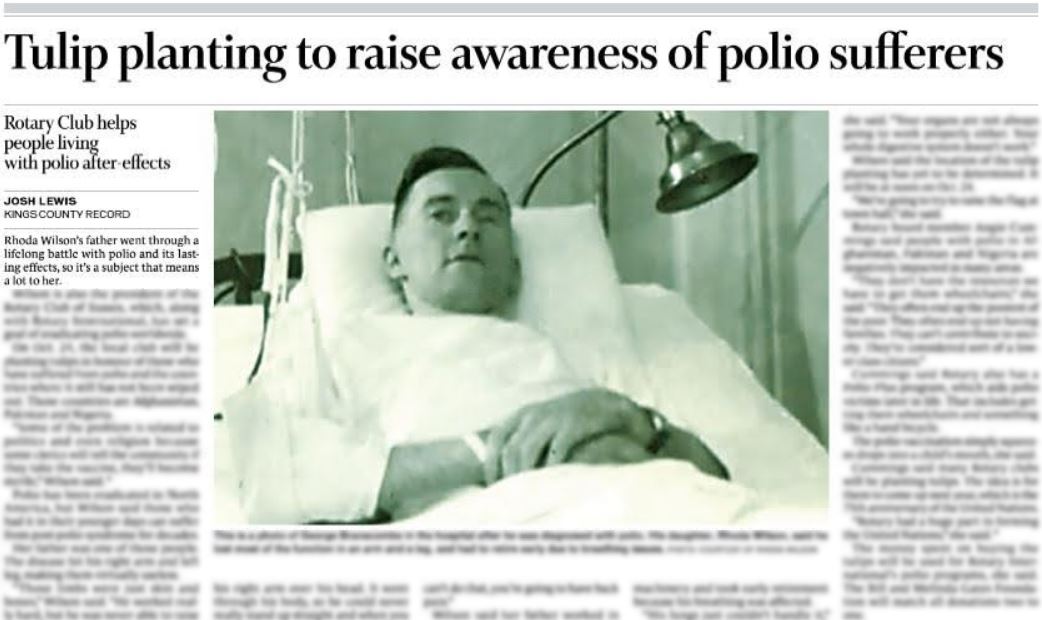 Tulip Planting to Raise Awareness of Polio Sufferers