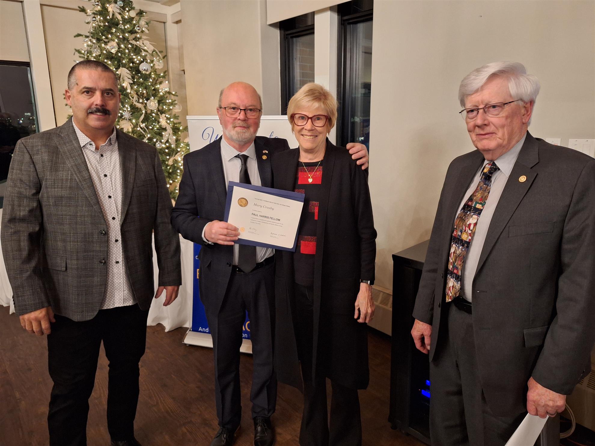 Paul Harris Fellow Mary Crosby - the person who turned the idea of knitting socks for the homeless into 19,000 pairs this year.